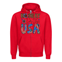 Red hooray for the usa Zipper Hoodie - Artiststas