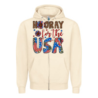 Sandshell hooray for the usa Zipper Hoodie - Artiststas