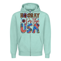 Seafoam hooray for the usa Zipper Hoodie - Artiststas