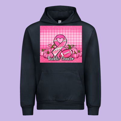 Tackle Cancer Pumpkins Football And Ribbon Urban Hoodie Designed By Jasminsmagicworld