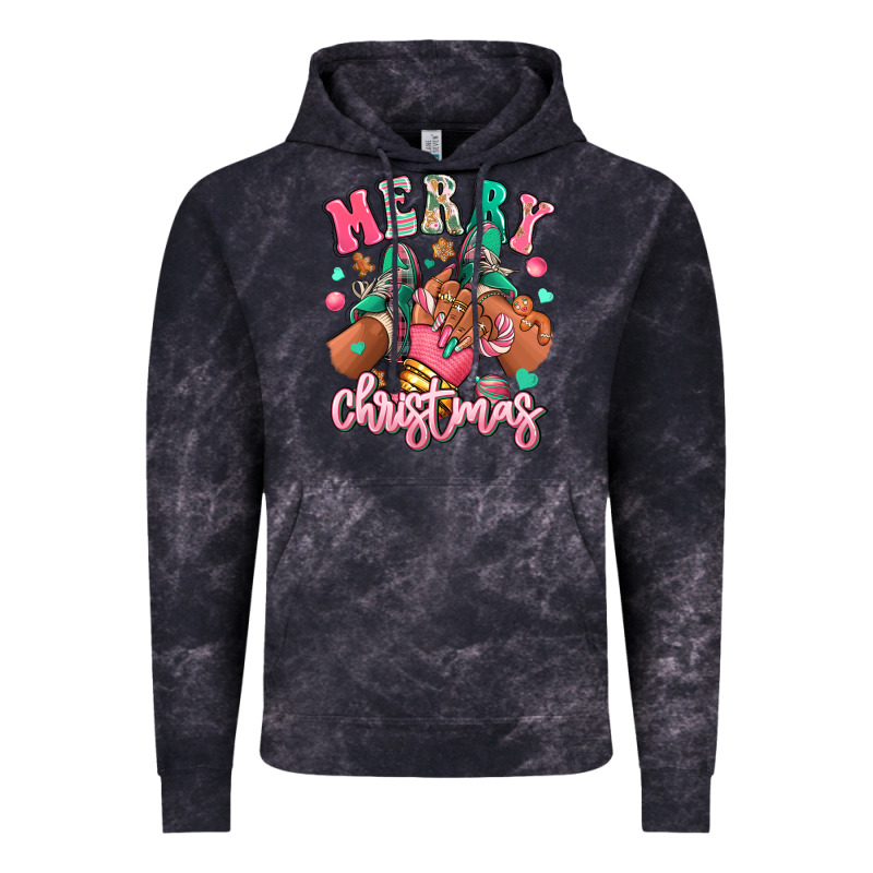 Pink Merry Christmas Black Girl Sneakers Vintage Hoodie by RanaPortraitStore | Teevron