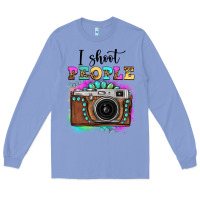 Colony Blue i shoot people tie dye gemstone vintage camera Long Sleeve Tee - FaDigitalArtStudio