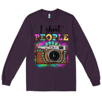 Plum i shoot people tie dye gemstone vintage camera Long Sleeve Tee - FaDigitalArtStudio