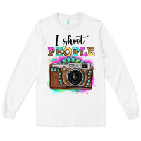 White i shoot people tie dye gemstone vintage camera Long Sleeve Tee - FaDigitalArtStudio