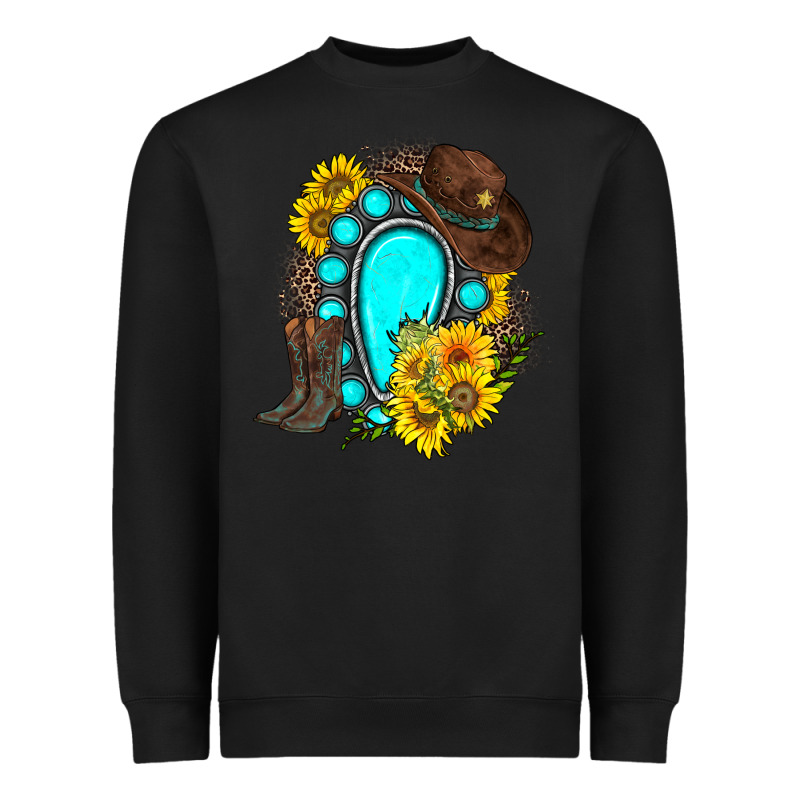 Western Turquoise Gemstone Heavyweight Sweatshirt by Zillion Design Studio | Teevron