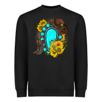 Black western turquoise gemstone Heavyweight Sweatshirt - Zillion Design Studio