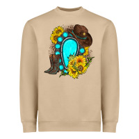 Mushroom western turquoise gemstone Heavyweight Sweatshirt - Zillion Design Studio