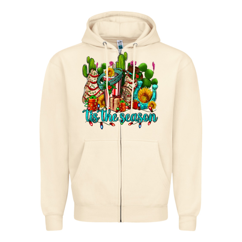 Tis The Season Christmas Tree  Cake Zipper Hoodie by AdoDesignShop | Teevron