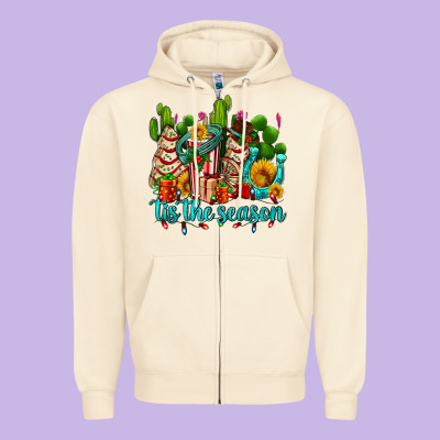 Tis The Season Christmas Tree  Cake Zipper Hoodie Designed By Adodesignshop