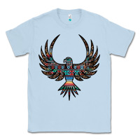 Dusty Blue aztec leopard thunderbird Classic Tee - RanaPortraitStore