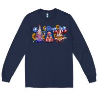 Navy america gnomes Long Sleeve Tee - RacoonDesign