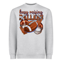 Heather Grey busy raising ballers football Heavyweight Sweatshirt - texasbilliewilder