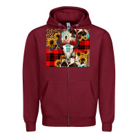 Burgundy bullskull Sunflower Zipper Hoodie - JahusDesignShop