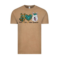 Vintage Coffee peace love white sepherd Vintage Tee - RanaPortraitStore