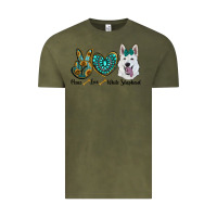 Vintage Olive peace love white sepherd Vintage Tee - RanaPortraitStore