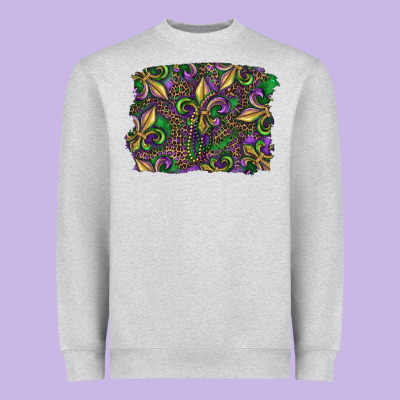 Heavyweight Sweatshirt Mardi Gras Fleur De Lis