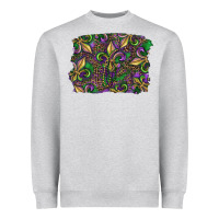 Heather Grey Mardi Gras Fleur De Lis Heavyweight Sweatshirt - RanaPortraitStore