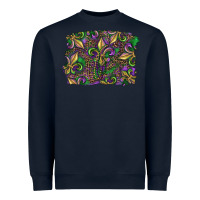 Navy Mardi Gras Fleur De Lis Heavyweight Sweatshirt - RanaPortraitStore