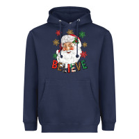 Navy Believe Christmas Heavyweight Hoodie - NancyCooperArtShop