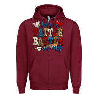Burgundy hey batter batter swing baseball Zipper Hoodie - Jasminsmagicworld