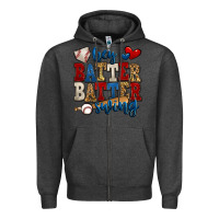 Charcoal Heather hey batter batter swing baseball Zipper Hoodie - Jasminsmagicworld