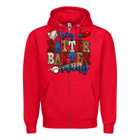 Red hey batter batter swing baseball Zipper Hoodie - Jasminsmagicworld