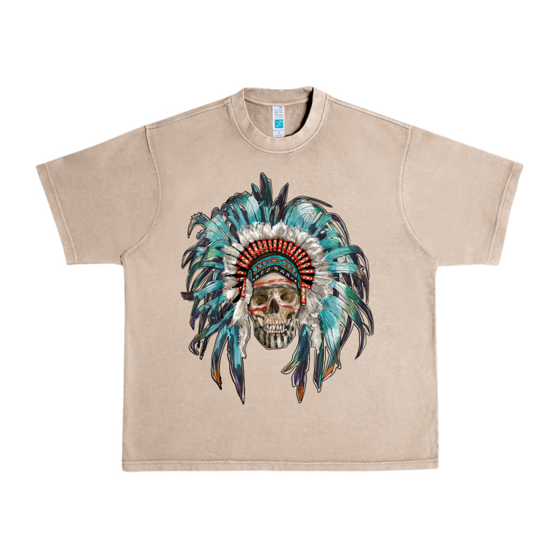 Indian Headdress With Native American Skull Urban Heavy Tee by RanaPortraitStore | Teevron
