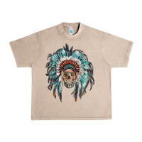 French Oak indian headdress with native american skull Urban Heavy Tee - RanaPortraitStore