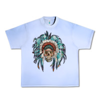 Grape Ice indian headdress with native american skull Urban Heavy Tee - RanaPortraitStore
