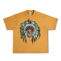 Peanut Butter indian headdress with native american skull Urban Heavy Tee - RanaPortraitStore