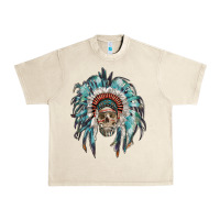 Sandshell indian headdress with native american skull Urban Heavy Tee - RanaPortraitStore