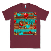 Burgundy teacher life seamless pattern Classic Tee - HRA Design Shop