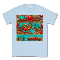 Dusty Blue teacher life seamless pattern Classic Tee - HRA Design Shop