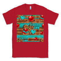 Red teacher life seamless pattern Classic Tee - HRA Design Shop