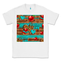 White teacher life seamless pattern Classic Tee - HRA Design Shop