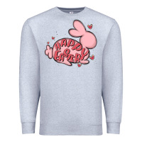 Heather Grey happy easter Premium Sweatshirt - MaliasSmallBusiness