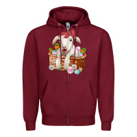 Burgundy easter lamb Zipper Hoodie - Jasminsmagicworld