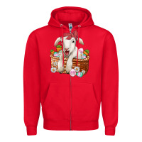Red easter lamb Zipper Hoodie - Jasminsmagicworld