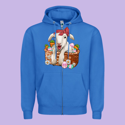Easter Lamb Zipper Hoodie Designed By Jasminsmagicworld
