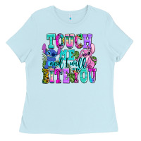 Baby Blue touch me and i will bite Ladies Tee - AdoDesignShop