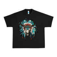 Black indian headdress with bull skull Urban Heavy Tee - RanaPortraitStore
