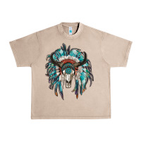 French Oak indian headdress with bull skull Urban Heavy Tee - RanaPortraitStore