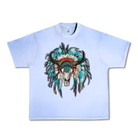 Grape Ice indian headdress with bull skull Urban Heavy Tee - RanaPortraitStore