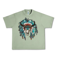 Indian Headdress With Bull Skull Urban Heavy Tee | Teevron