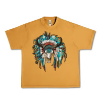 Peanut Butter indian headdress with bull skull Urban Heavy Tee - RanaPortraitStore