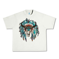 Pistachio indian headdress with bull skull Urban Heavy Tee - RanaPortraitStore
