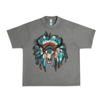 Tornado indian headdress with bull skull Urban Heavy Tee - RanaPortraitStore