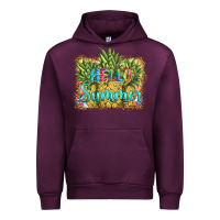 Mauve Wine hello summer pineapple Urban Hoodie - BarkalooDesign