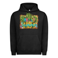 Pigment Black hello summer pineapple Urban Hoodie - BarkalooDesign