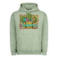 Pigment Oil Green hello summer pineapple Urban Hoodie - BarkalooDesign